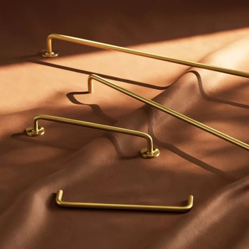 Solid Brass Long Kitchen Cabinet Storage Handles Modern Drawer Pulls Wardrobe Closet Door Pulls Nordic Furniture Door Handles