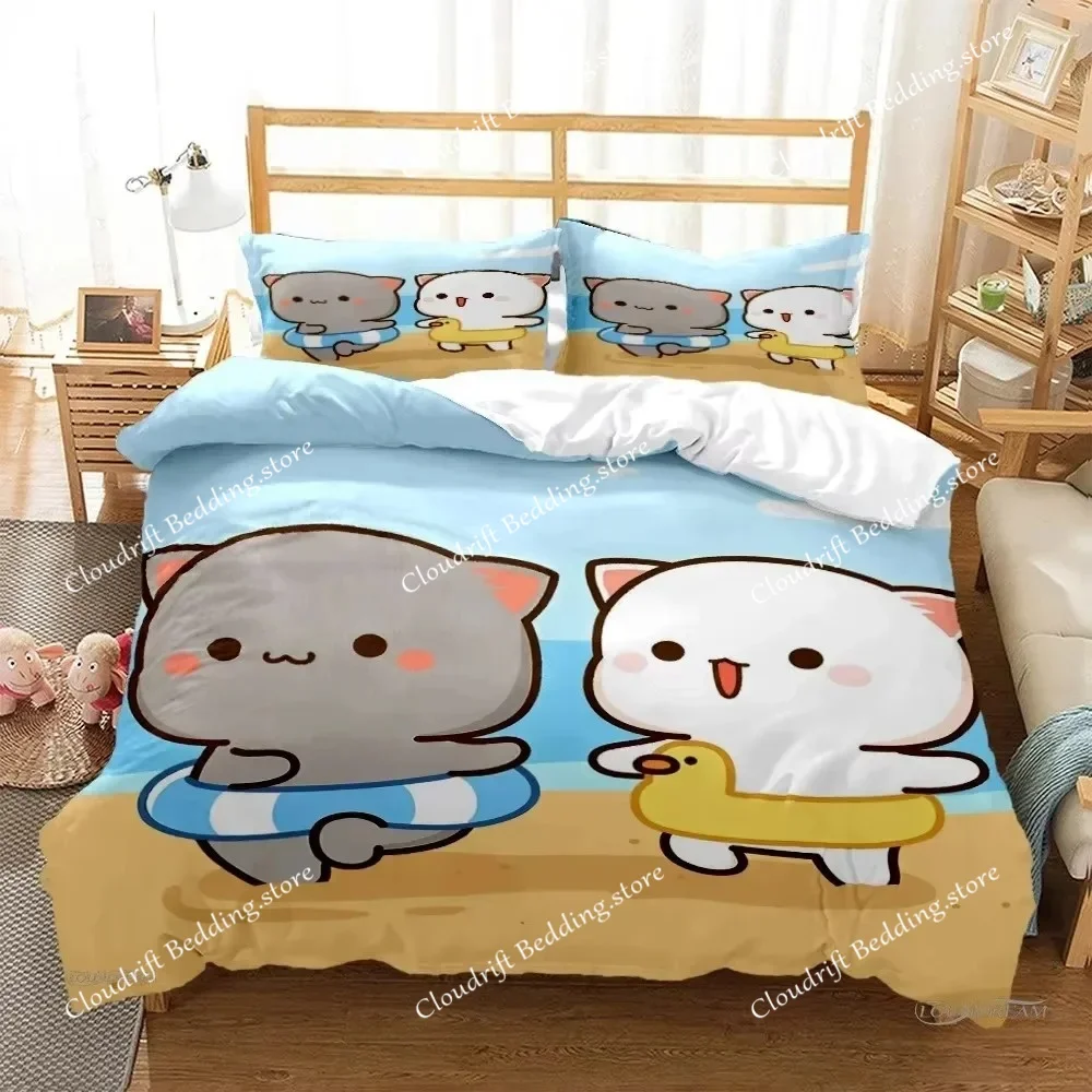 Cute Bubu Dudu Cartoon Bear Panda Duvet Cover Kawaii Bedding Sets Soft Quilt Cover And Pillowcases Single Double Queen King Boys