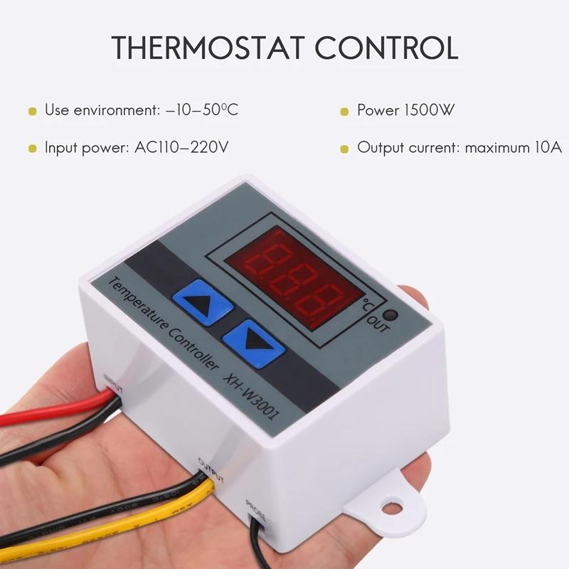 Smart-220V Digital LED Temperature Controller 10A Thermostat Control With Switch Digital Display Incubation Controller