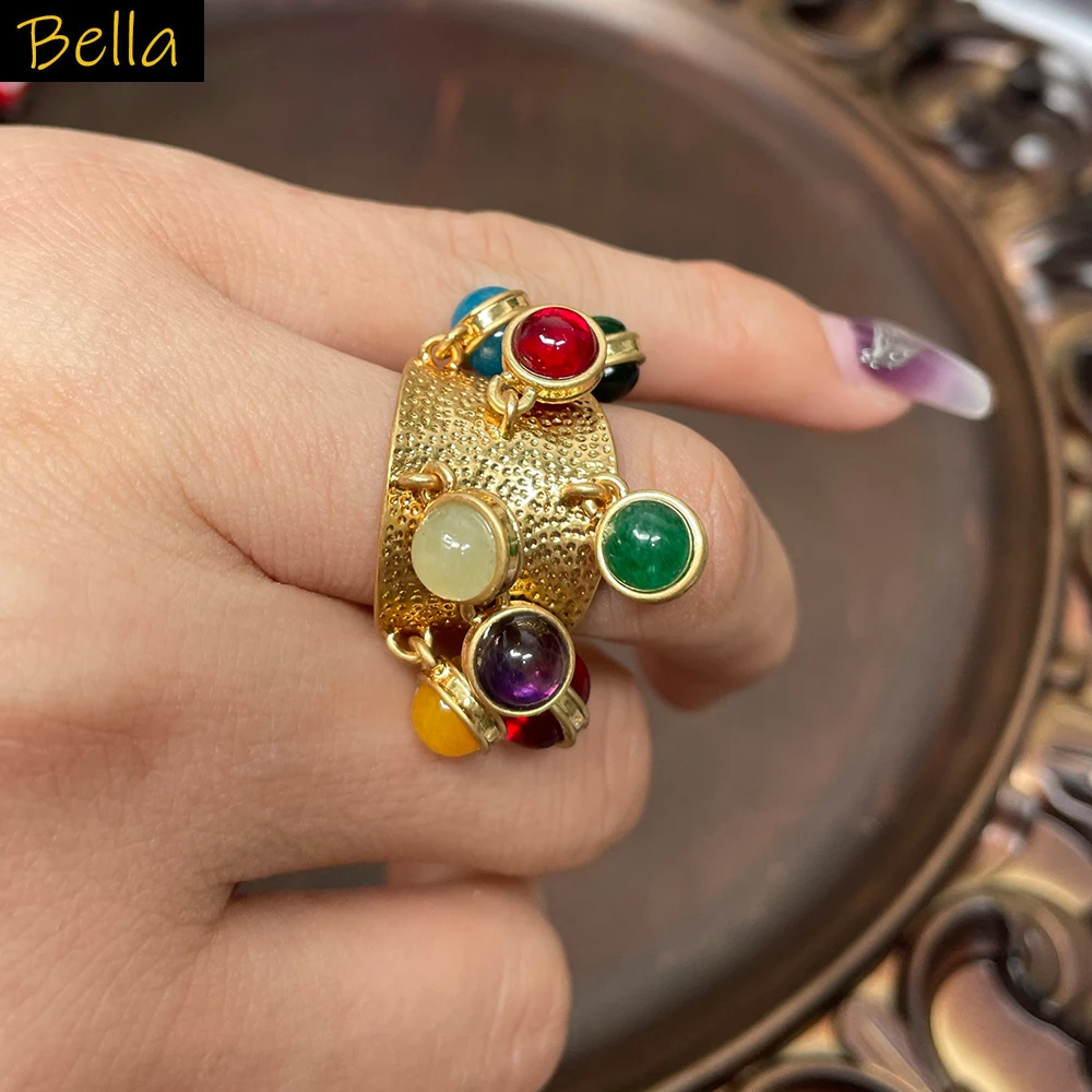 

gold color large open ring for women jewelry dinner party daily wear