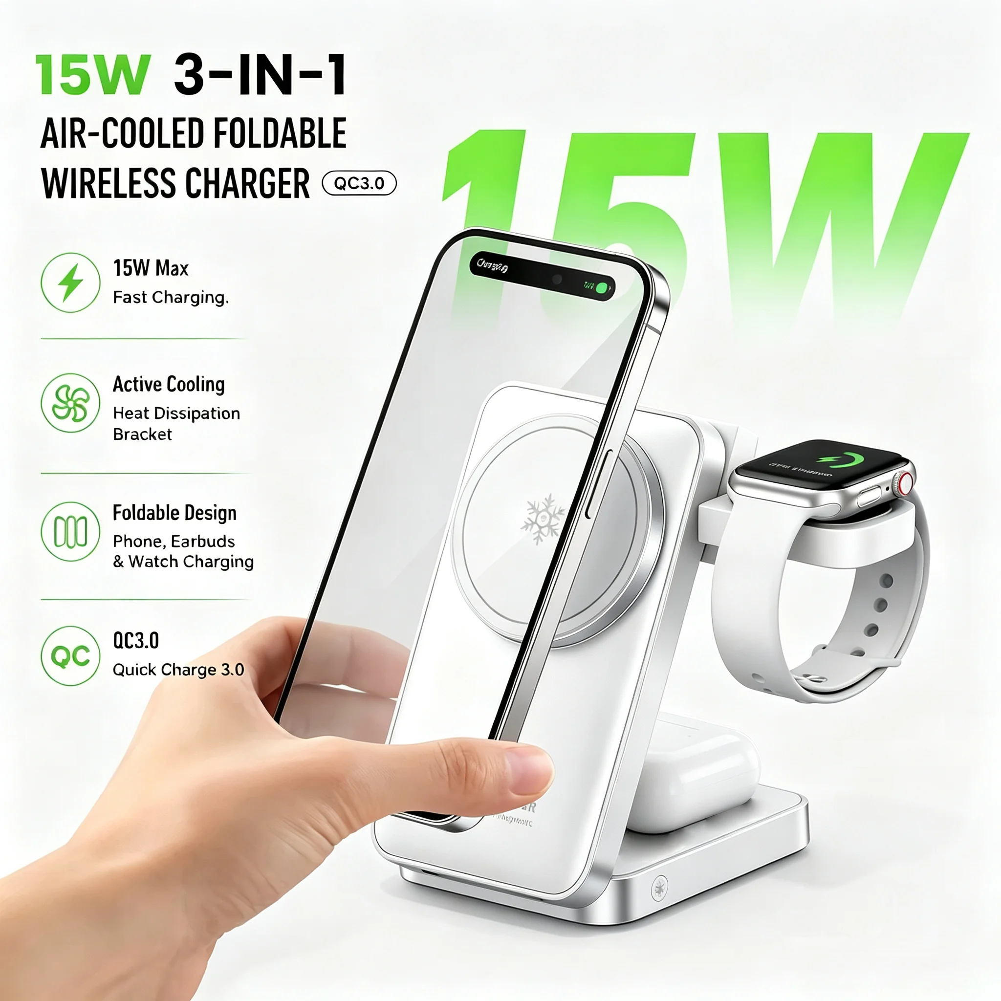 Smartwatch Phone Watches - Magnetyczna szybka bezprzewodowa stacja ładująca do