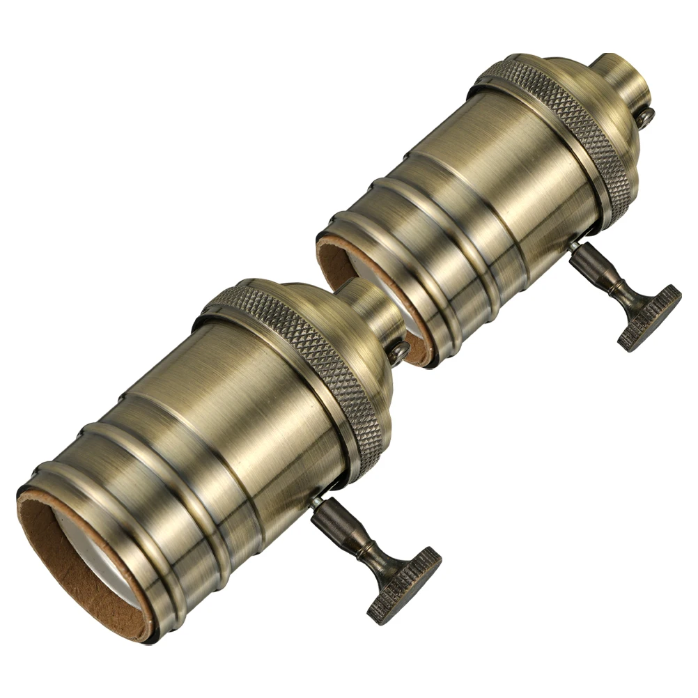 

2pcs E27 Screw Bulb Holder Vintage Lamp Socket Retro Pendant Light Socket Die Casting Metal Base Lamp Parts Hardware For Diy