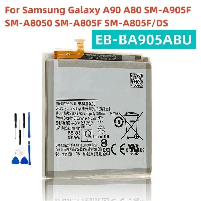 Новый аккумулятор EB-BA905ABU 3700 мАч для Samsung Galaxy A90 A80 A805N SM-A905F SM-A8050 SM-A805F SM-A805F/DS + инструменты Новый аккумулятор EB-BA905ABU 3700 мАч для Samsung Galaxy A90 A80 A805N SM-A905F SM-A8050 SM-A805F SM-A805F/DS + инструменты