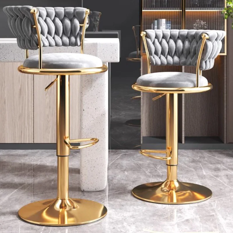 Elegante Lounge Bar Stool, cadeira minimalista, alta qualidade, giratória moderna, cadeira nórdica, ajustável, confortável, móveis Barkrukken