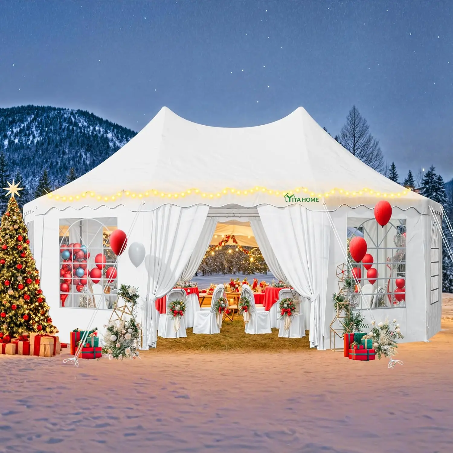 

22x16 Heavy Duty Party Tent Waterproof Canopy Removable Sidewalls Outdoor Wedding Event, Customized