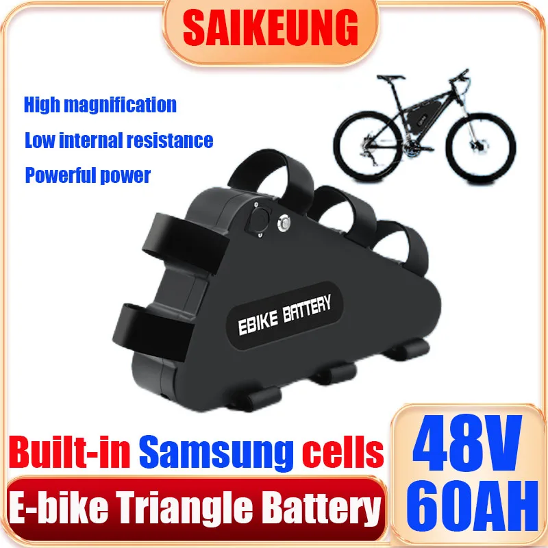 

Original E-Bike Triangle Battery 72V 60V 52V 48V 36V 20Ah 28.8 30ah 40ah 50ah 60ah for Electric Bike 3000w 2000W 1500W 750W 500W