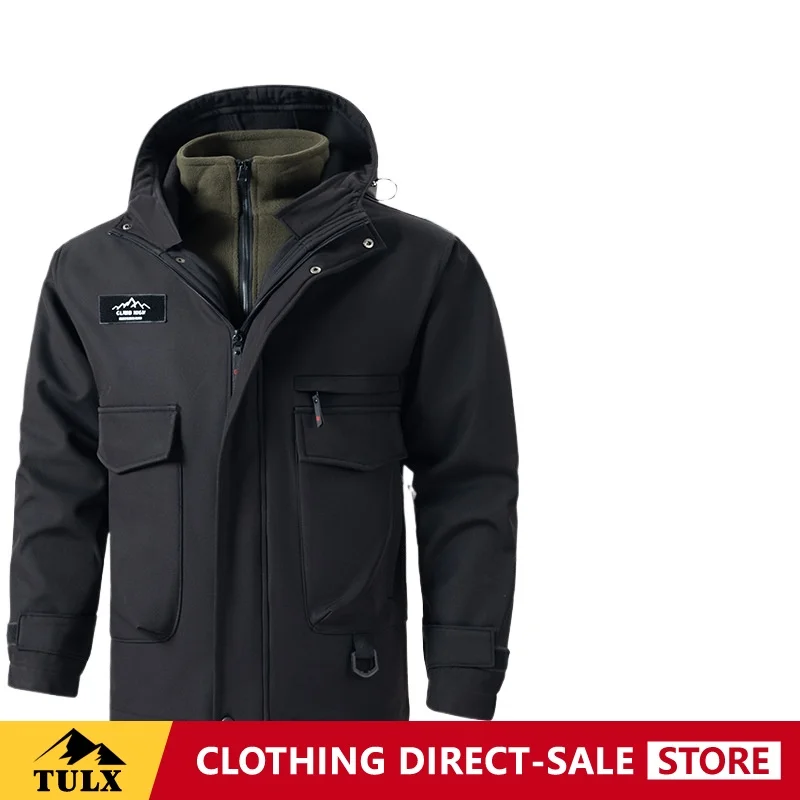 Winter Three in One Assault Suit Detachable Inner Lining Cold Proof and Warm Two-piece Set Windproof Dirt Resistant Work Clothes
