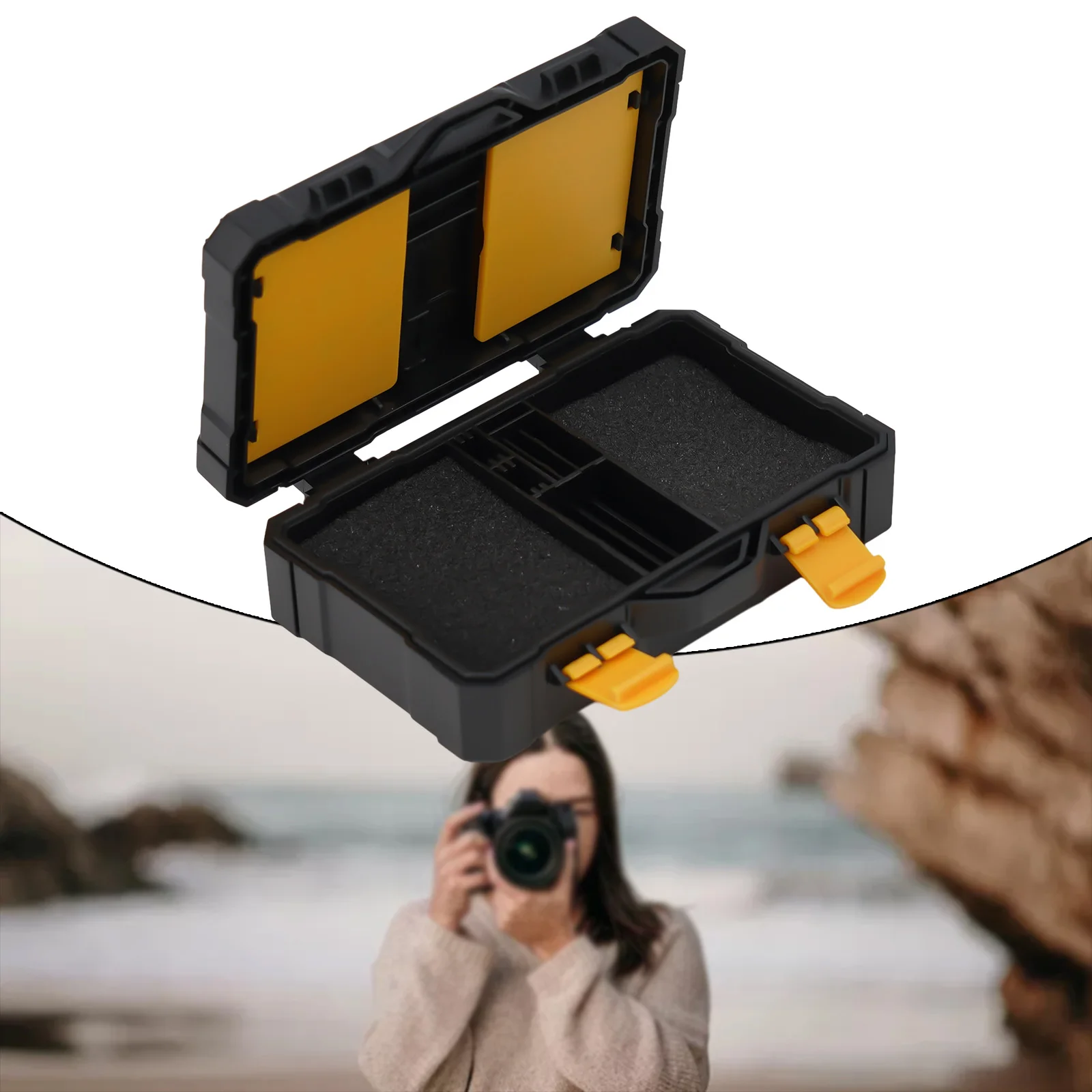 Outdoor Three proof Waterproof Camera Battery Case Compact and Cool Design Better Protection for Battery and Memory Card