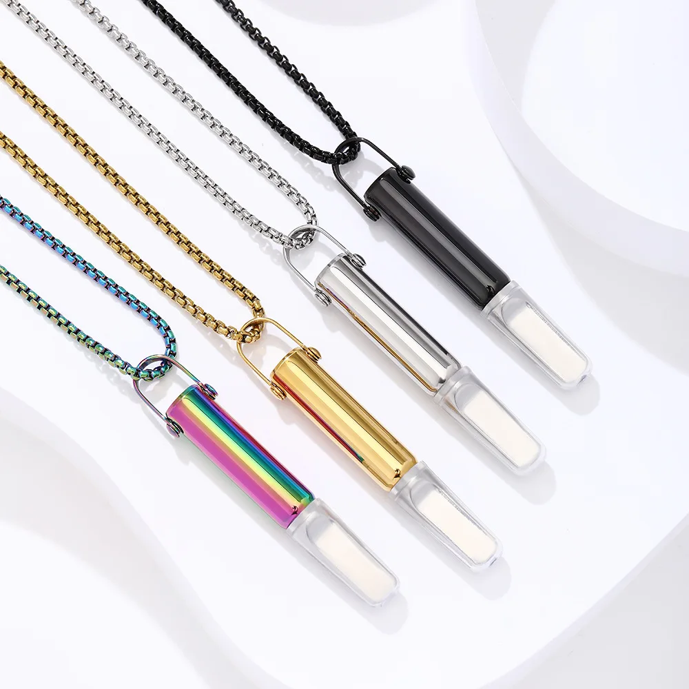 Newly upgraded resistance respirator necklace whistle built-in cotton core yoga meditation aromatherapy stress relief mindfulnes
