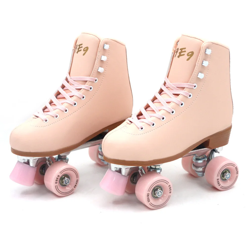 Adult double row skates, roller skating rink, aluminum base bracket, roller skating laces, front brake, roller skating shoe