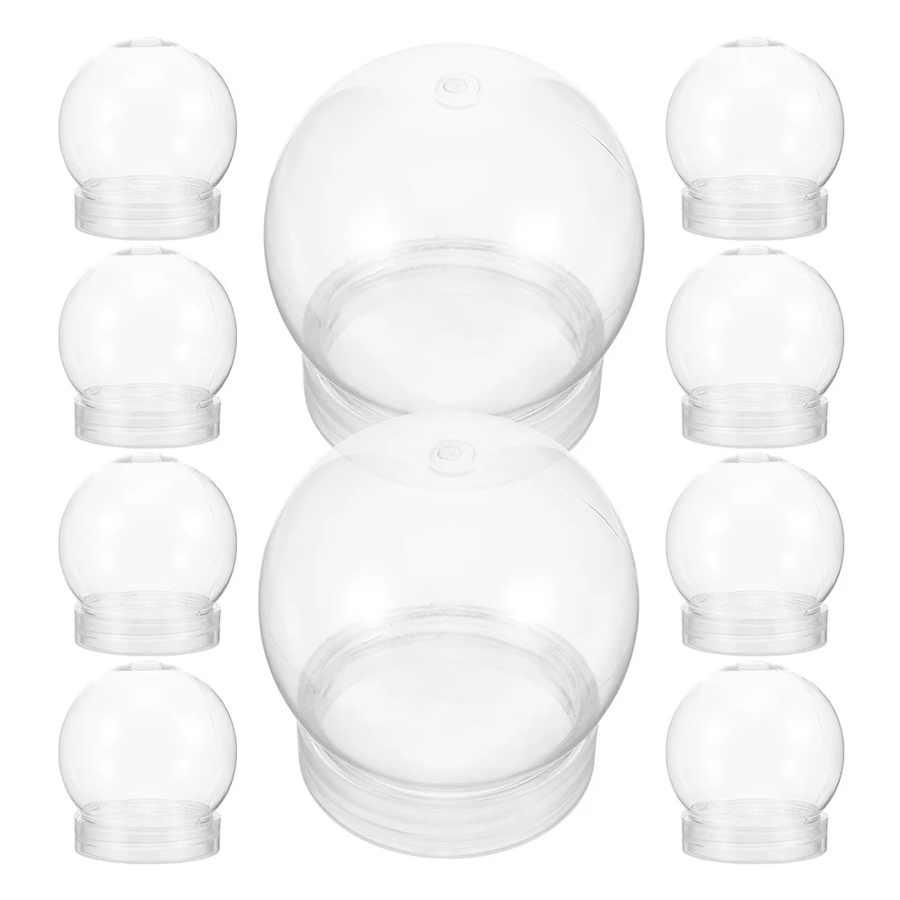 

20 Pcs Clear Plastic Snow Globe Bulk Crafts Diy Photo Kit Transparent Mini Empty