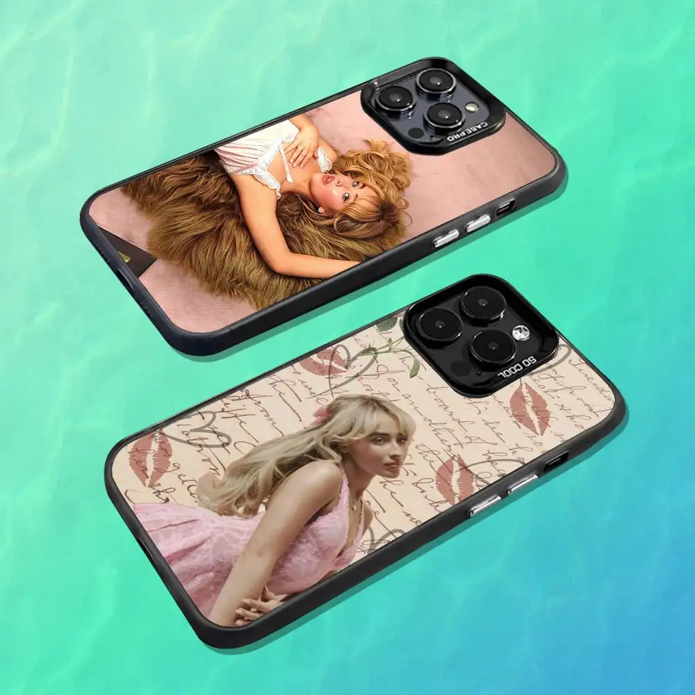 

Cute S-Sabrina C-CARPENTER Phone Case For iPhone 17,16,15,14,13,12,11,Mini,Pro,MAX Black Matte Shockproof Cover
