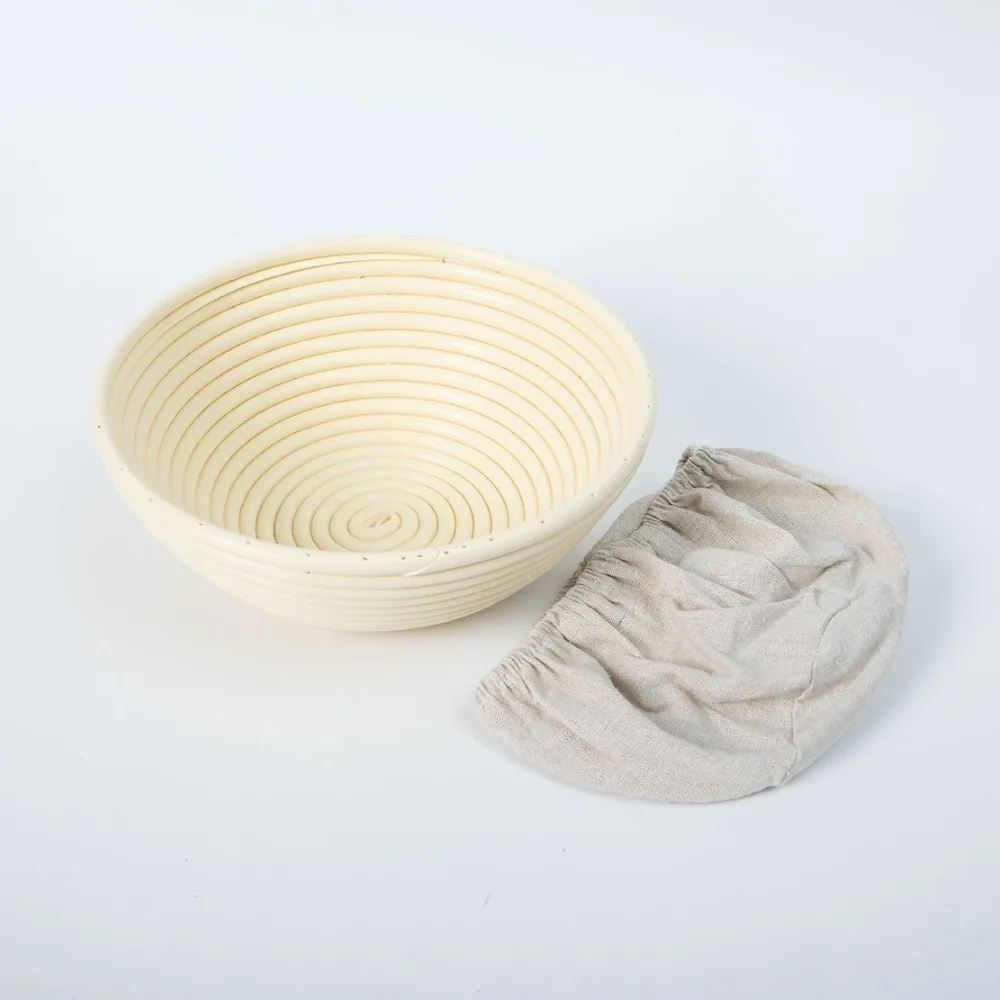 Washable Baking Bowl Thickened Breathable Hollow Storage Basket Round Deep Bowl with Bag Dough Rising Bowl Fruit Arrangement