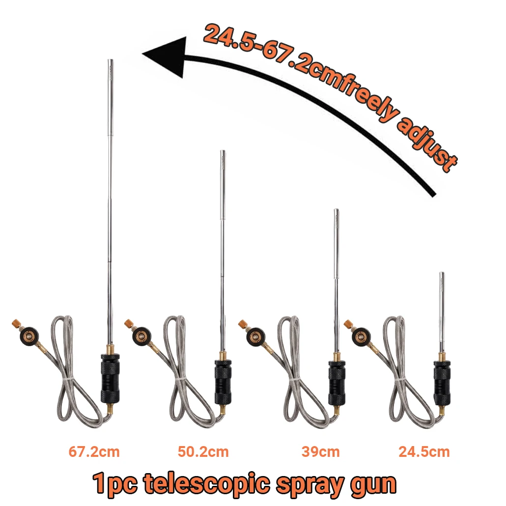 Pandatour Ausziehbare Teleskop-Lötlampe für Camping Feueranzündung Hochintensive Flamme Neues Faltbares Design mit Geflochtenem Schlauch – Detail 4