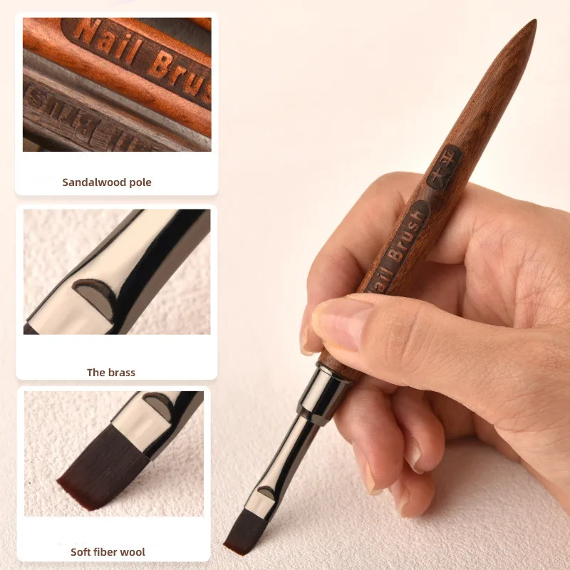 1/6 Pcs Nail Liner Brush Wooden Handle Reusable Anti-Slip French Lines Flower Painting Brush DIY Fine Details Manicure Tools