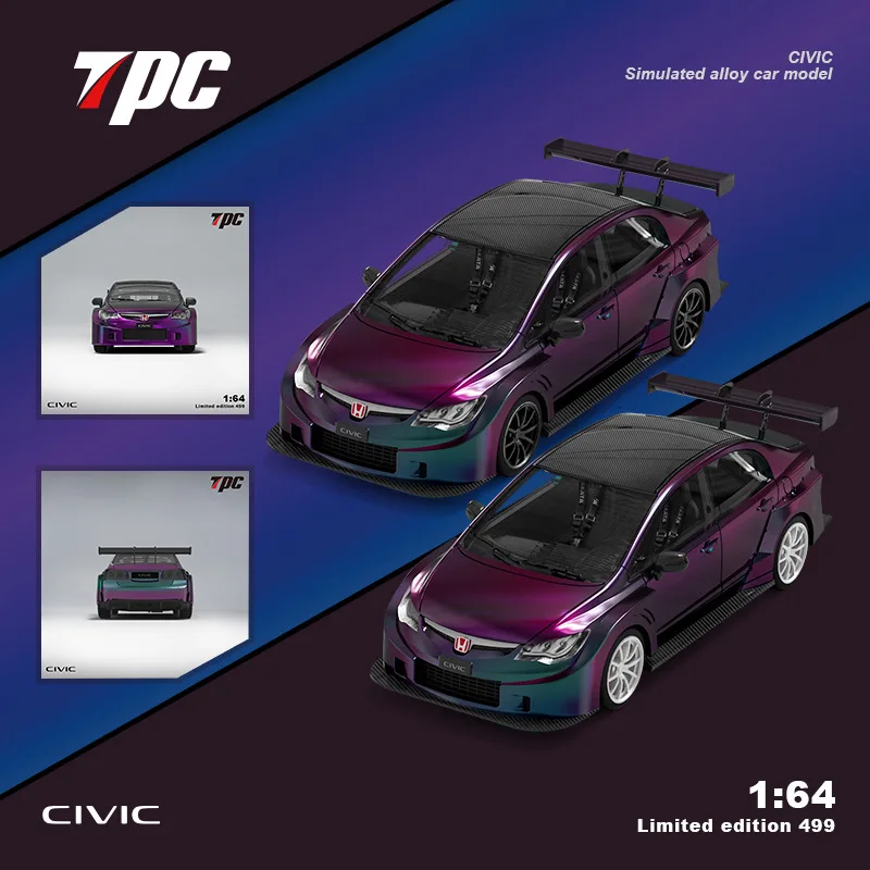 TPC 1:64 Honda Civic FD2 Alloy car model Collection gift