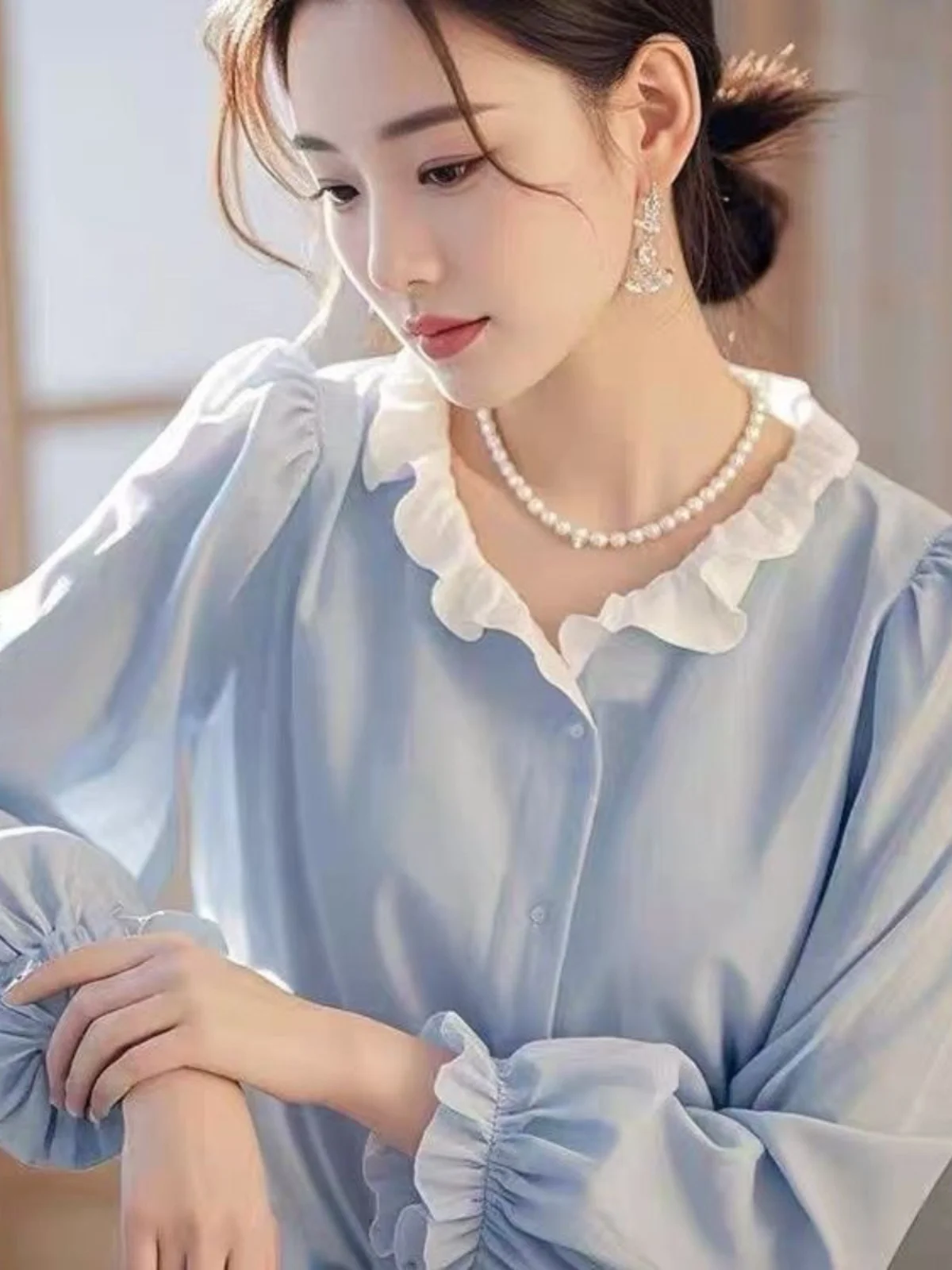 

Ele Long Sve Women's irt with Wood ain Bubble Design Unique Small ence Special Beautiful Absolutely Amazi...