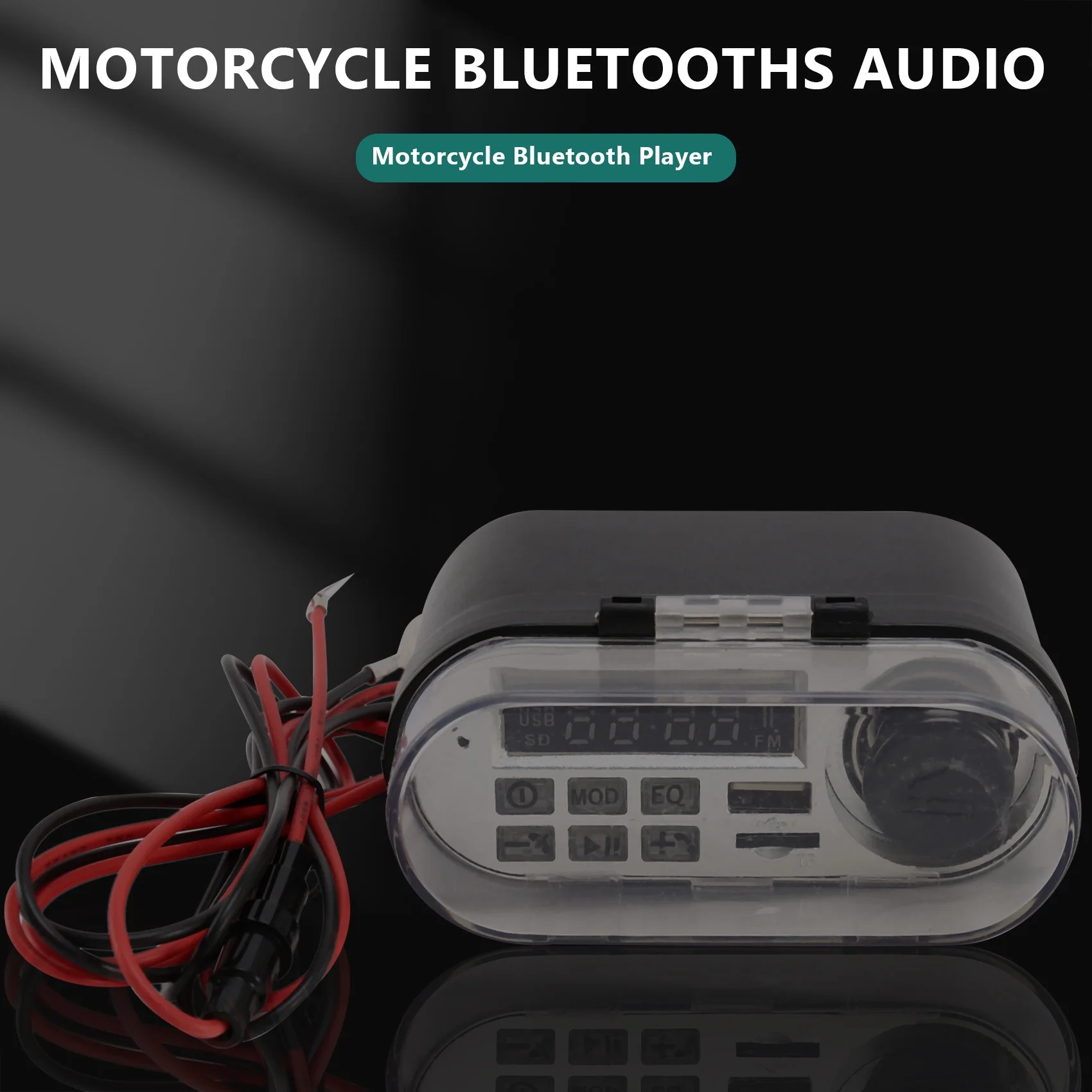 Moto Audio SystèMe de Son Haut-Parleur StéRéO éTanche Moto Scooter Radio FM Bluetooth USB TF MP3 Lecteur de Musique Kit