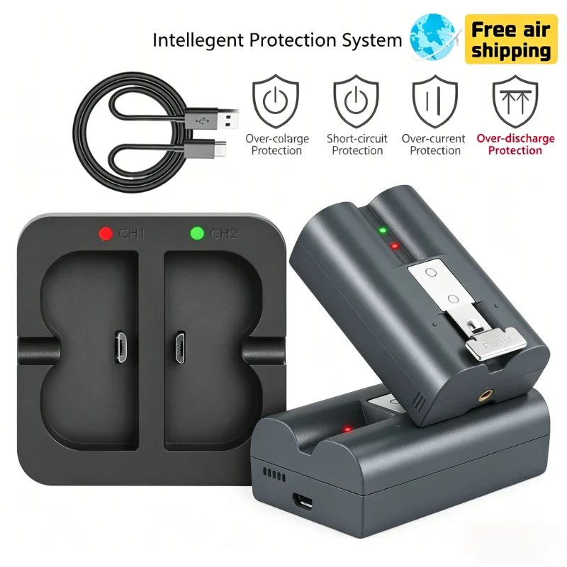 6040mAh RV4 V4 Battery Replacement Kit for Ring Video Doorbell 2 3 4 3 Plus Stick Up Cam Solar Spotlight Cam with Dual Charger