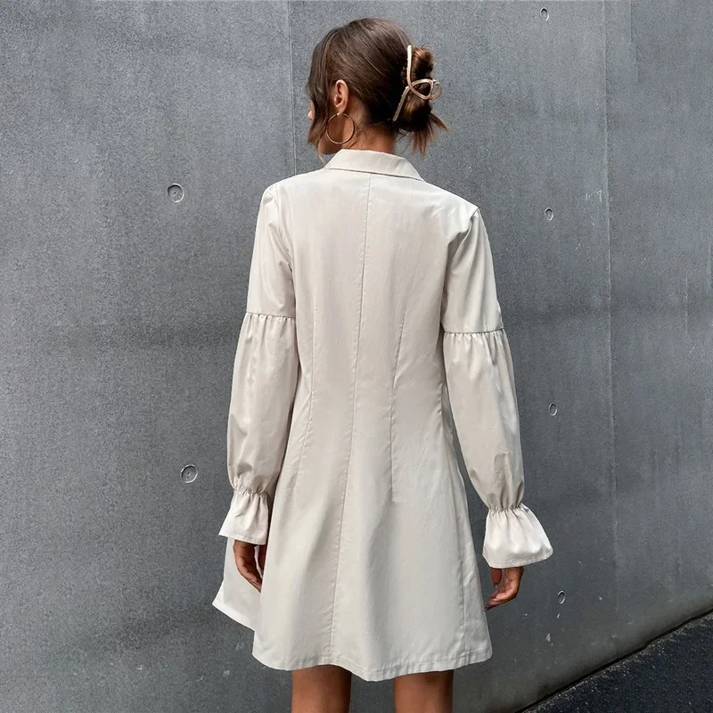 2021 Temperament Commuter Women's Autumn New Double-breasted Deep V Slim and Thin Temperament Suit Long-sleeved Jacket Women