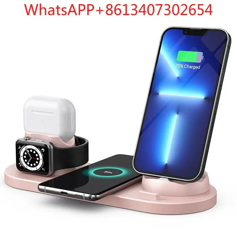 6 in 1 wireless charger foldable QC PD mobile phone watch earphones multi-function wireless fast charger (1cs)