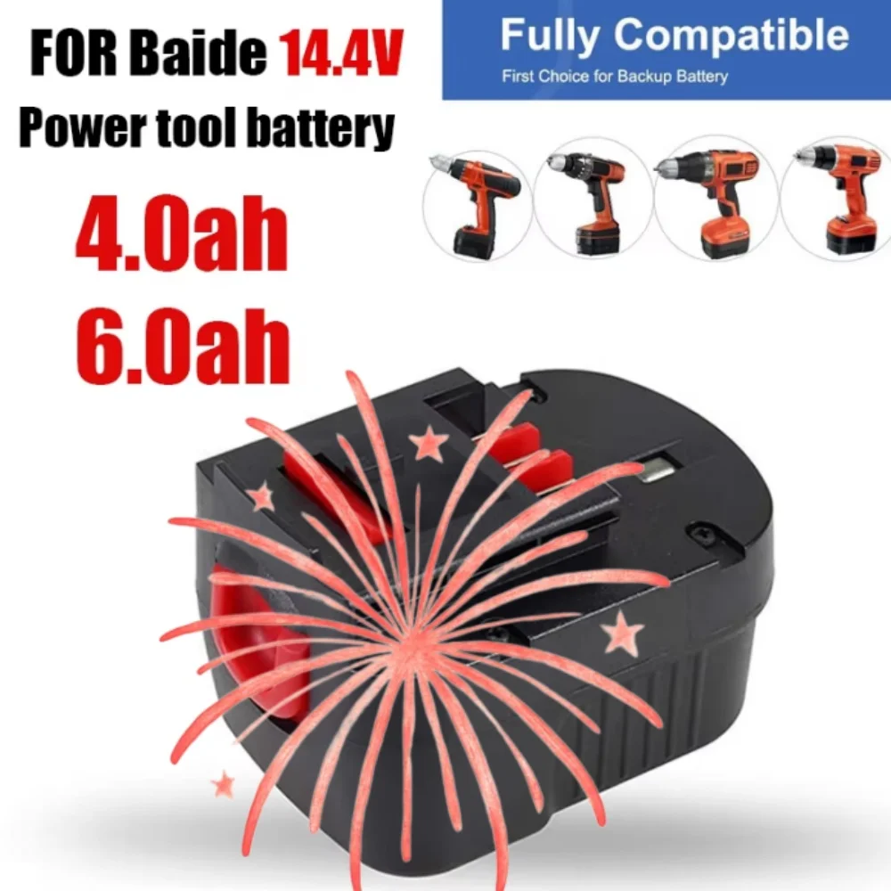 

14.4V HPB14 Ni-Mh Power Tool Battery 6000mAh High Capacity Replacement for Black&Decker FSB14 FS140BX 499936-34