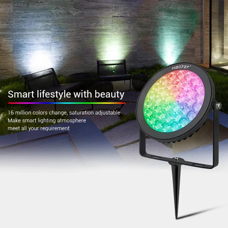 Imagem -06 - Miboxer-impermeável Led Lawn Light Rgb Mais Cct Jardim Luz Iluminação Exterior Futc01 24v Futc02 110v 220v 9w