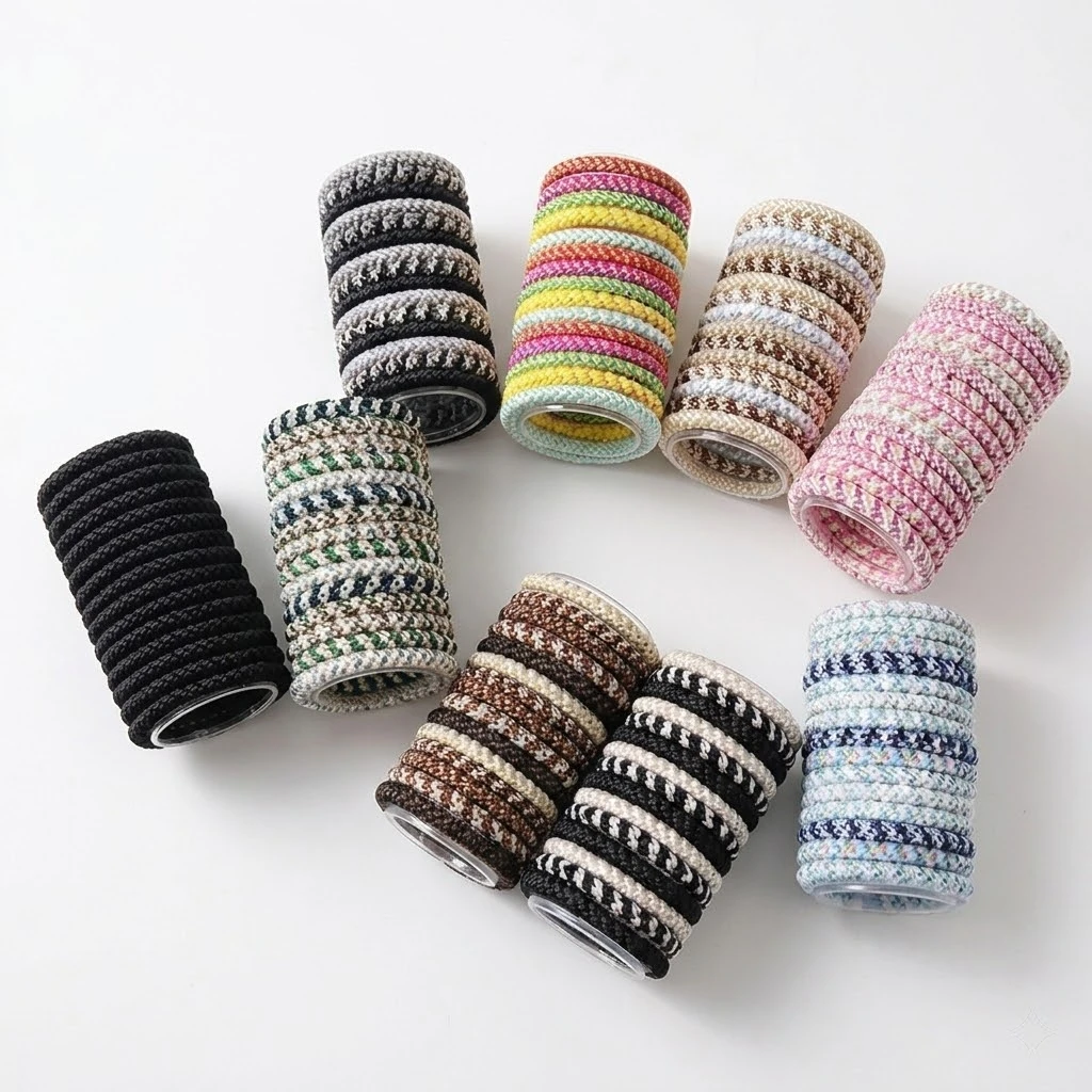 

15pcs 6cm Mixed Colors Hair Ties No Damage Ponytail Holders Braided Ties Elastics Hair Bands for Women Thick Hair Accessories