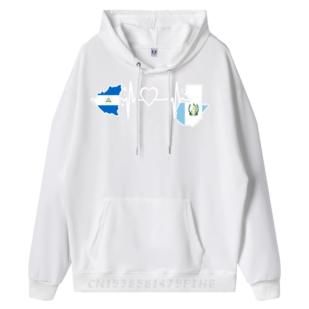 غواتيمالا نيكاراغوا العلم غواتيمالا نيكاراغوا نبضات القلب أنيمي البلوز هوديس ملابس للرجال سينكو دي مايو #3