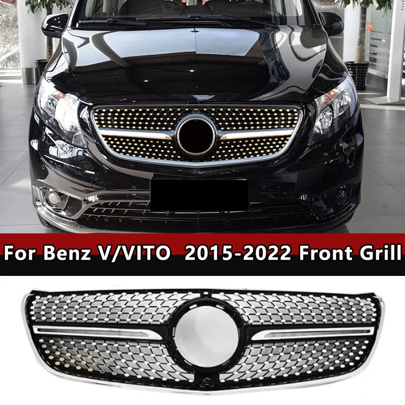 

Для Mercedes Benz Vito V W447 2015-2022 V250 V300 V260 в ромбовидном стиле, впускная решетка переднего бампера, подходит для комплекта кузова, аксессуары