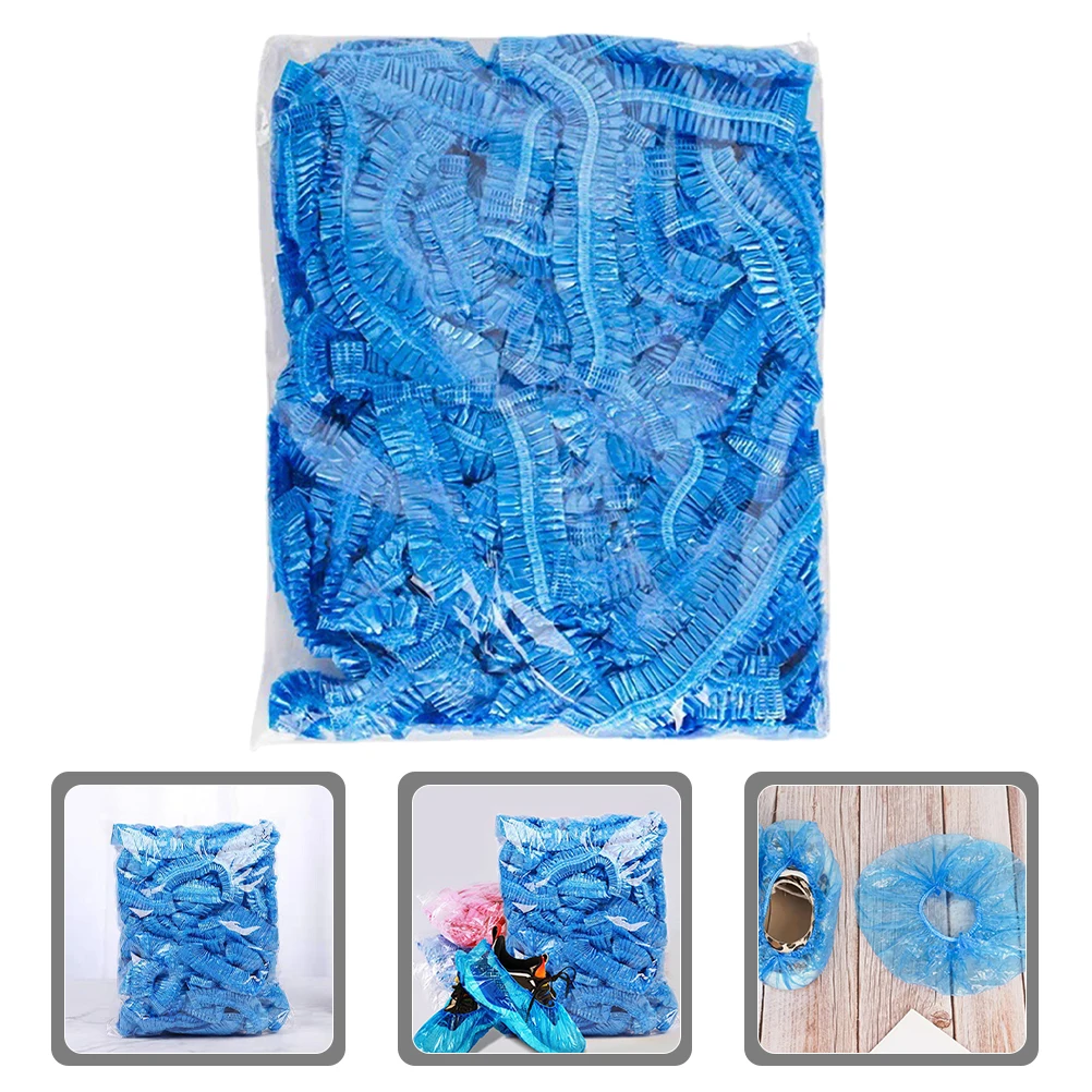 

200pcs Disposable Shoe Covers Waterproof Dustproof Blue Universal Size Fits Most Shoes Boots Sneakers Heels Sandals Indoor