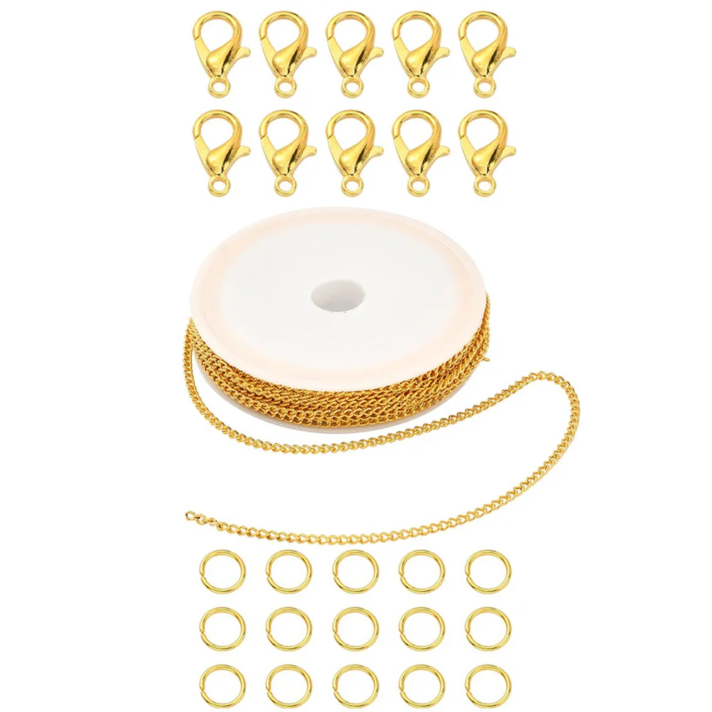 

DIY Craft Making Tools Twist Chain Combo for Jewelry Links Necklace Bracelet Findings Extended Chains Delicate Iron Material