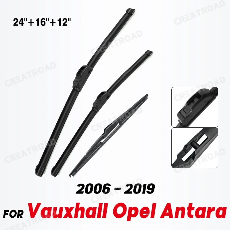 Wiper Front & Rear Wiper Blades Set Kit For Vauxhall Opel Antara 2006 - 2019 Windshield Windscreen Window 24\