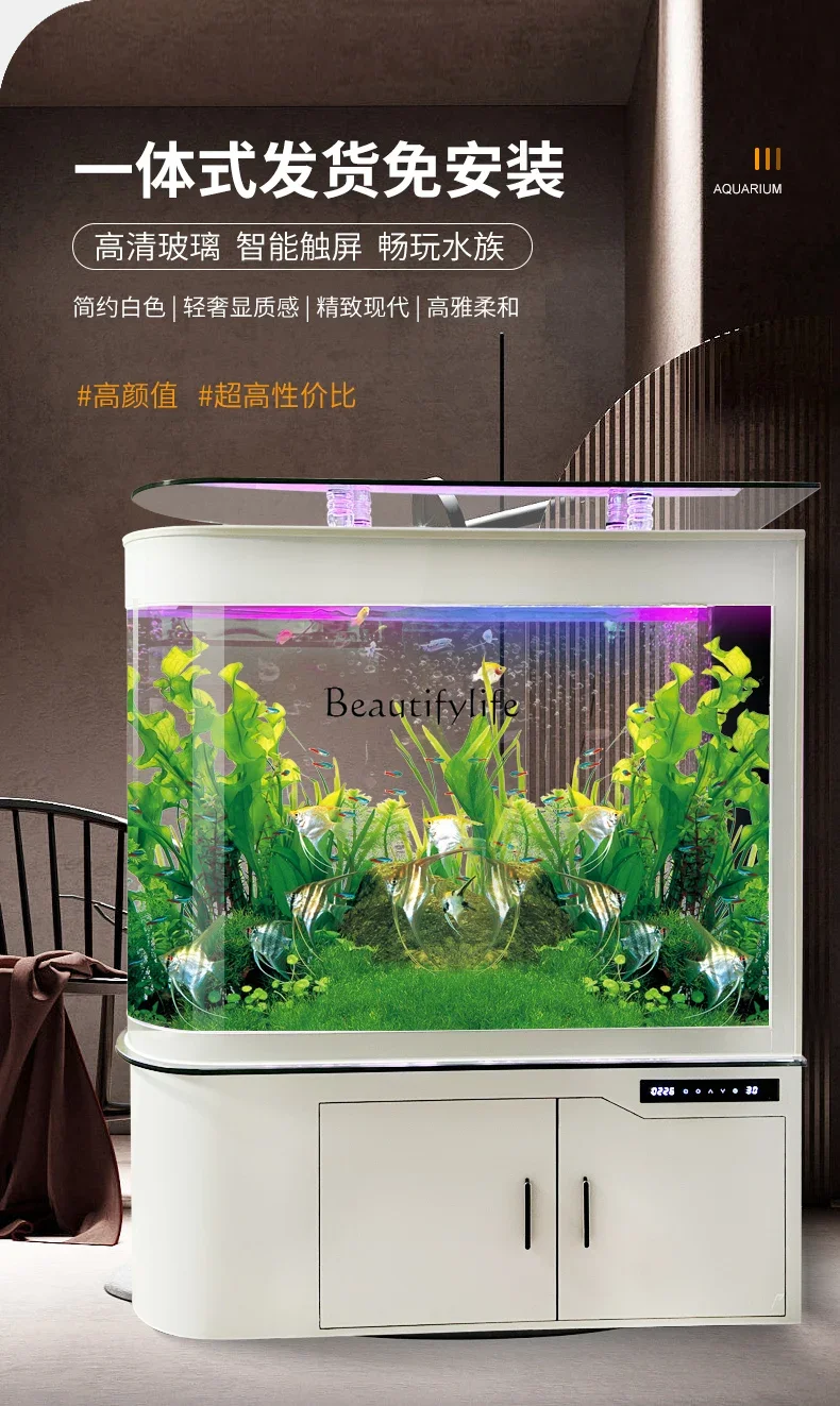 09Household bottom filter circulating fish tank dry and wet separation water-free arowana tank