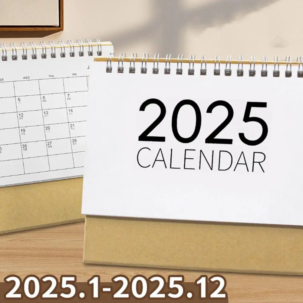 2025 calendário de mesa pequeno stand up bobina dupla ligação calendário mensal planejador diário marcação de eventos calendário de mesa de escritório