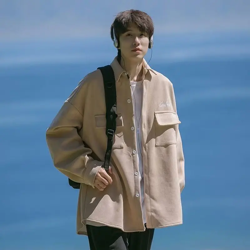 

​ Японская вельветовая рабочая куртка в стиле ретро для мужчин, осенняя повседневная свободная уличная одежда в американском стиле Badass ​