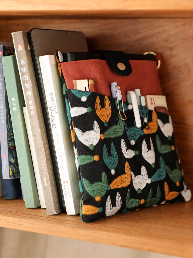 

Convenient Two-In-One Book Reading Pen Bag Notebook Storage Pouch Mobile Phone Bag Student Friendly A5 Book Storage Bag