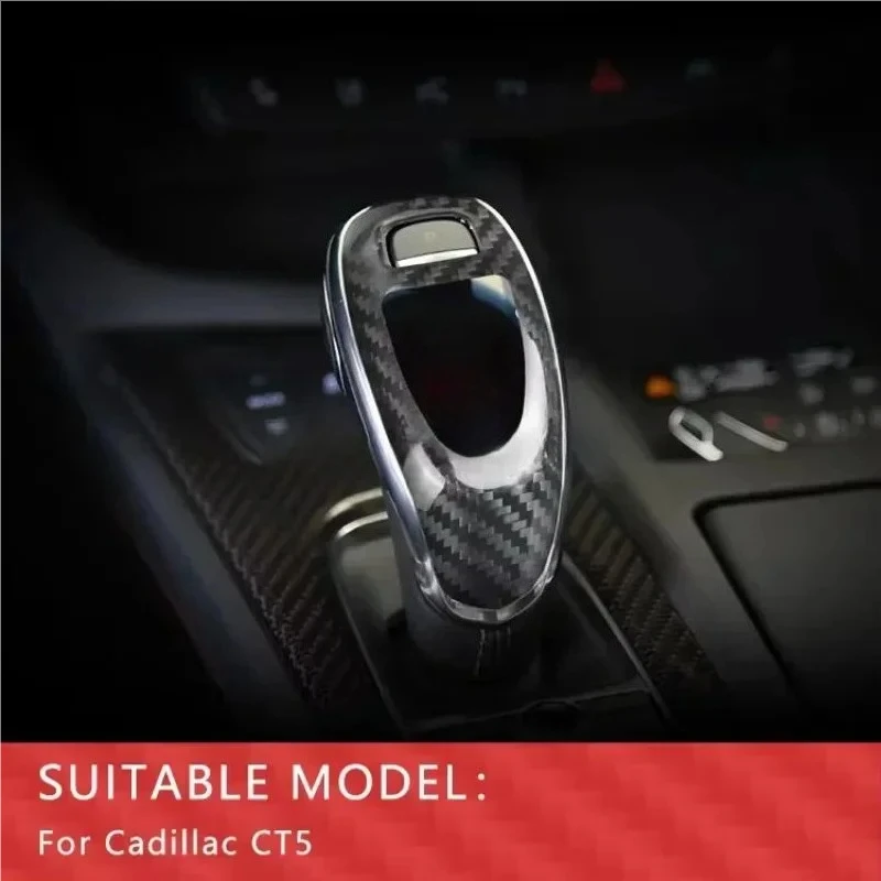 

Для Cadillac CT5 настоящее сухое углеродное волокно 2020-2022 Accsori интерьер Decorativ ручка переключения передач модификация украшения интерьера