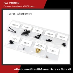 Voron-Kit completo de tornillos y tuercas para impresora 3D, Kit completo de accesorios de fijación para proyecto postcombustión/StealthBurner, bricolaje