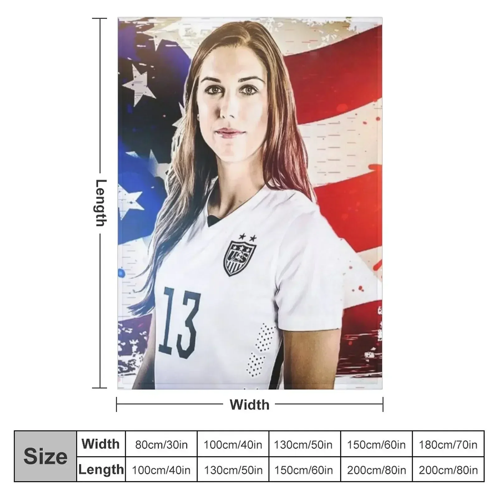 Illustration Alex Morgan Throw Blanket Blankets For Baby Multi-Purpose Flannels Flannel Fabric Plaid on the sofa Nap Blankets