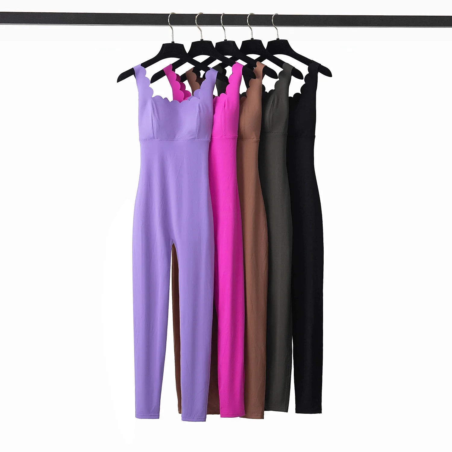 بدلة لليوجا واللياقة البدنية للسيدات مع تصميم بدون ظهر ضيق للرقص والجري على طراز تانك قطعة واحدة #4