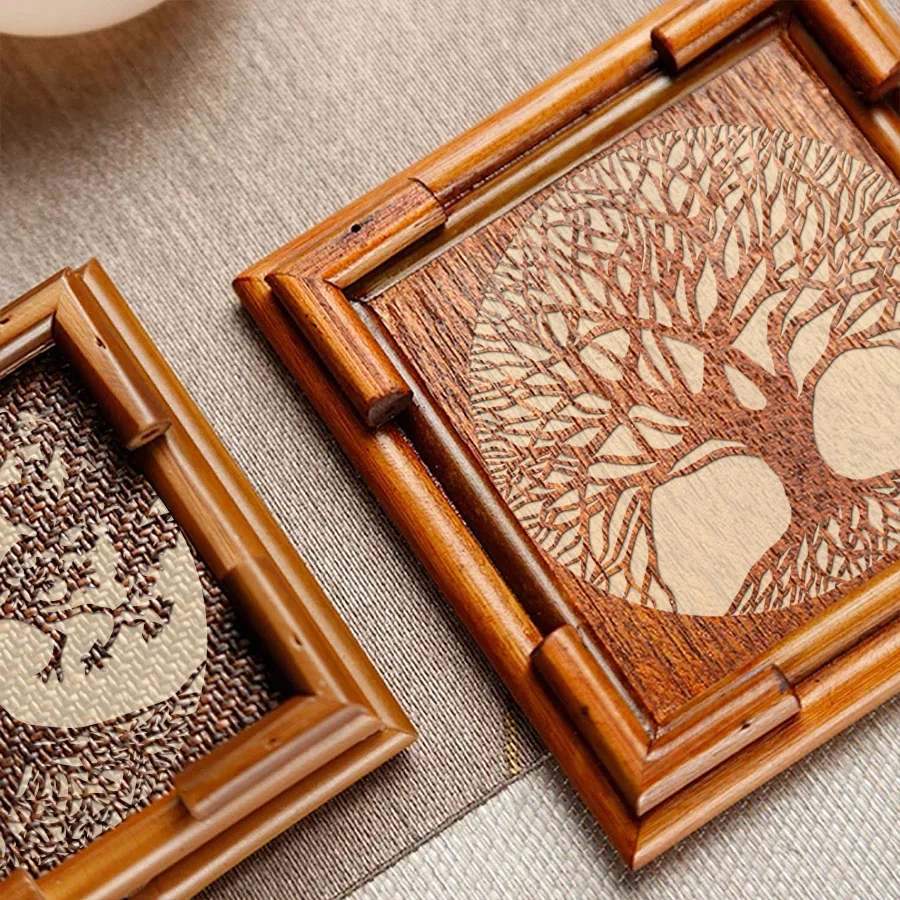 مجموعة من 6 قوالب رسم بلاستيكية بتصميم شجرة الغابات، أدلة فنية سهلة الاستخدام للمشروعات الإبداعية