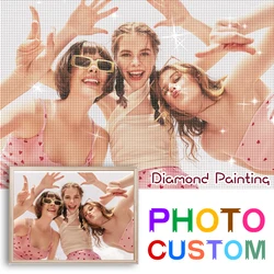 Foto aangepaste Diamond Painting Kit volledige vierkante/ronde diamanten borduurwerk familiefoto en portretfoto handgemaakte DIY Home Decora