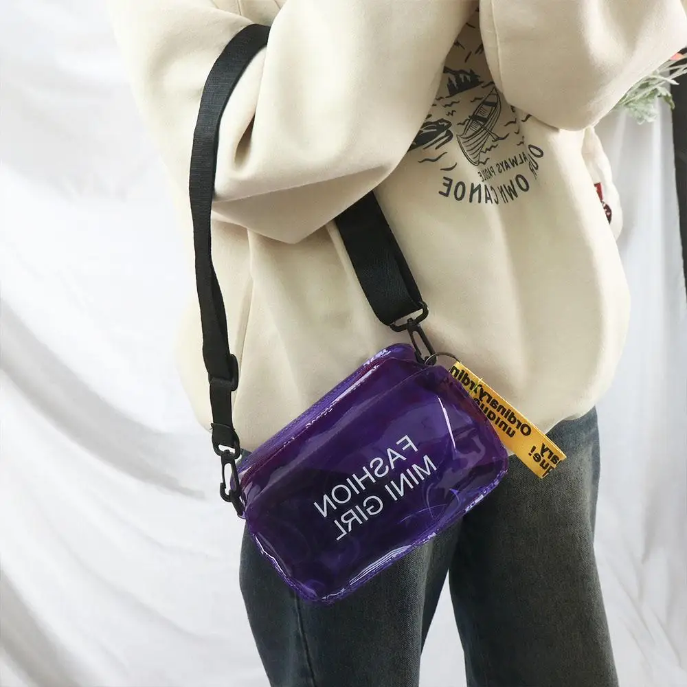 PVC Women Purses Sweet Clear Handbags Shoulder Bag Messenger Bag Crossbody Bags Transparent Jelly Bag