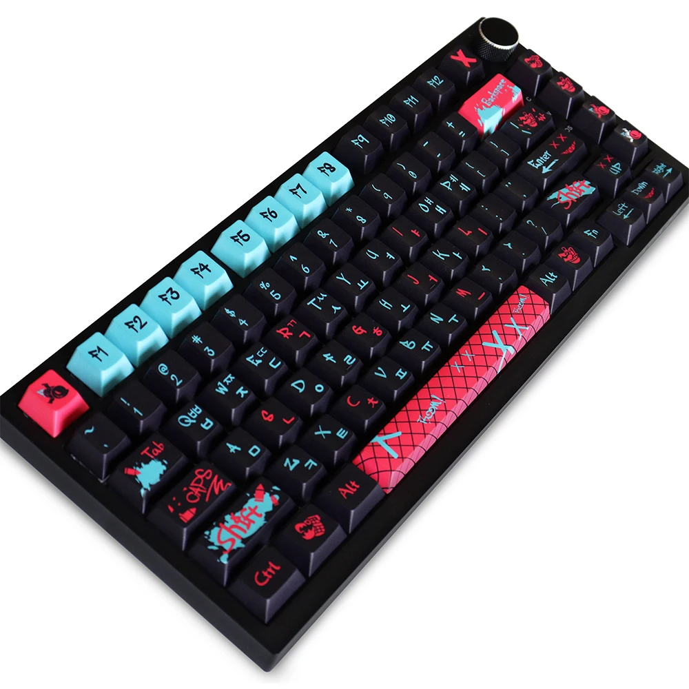 Jinx Korean Cherry Profile PBT 129 Keys Five Side Dye-Sub Keycaps for GH60/GK61/GK64/84/87/96/104/108/980 Mechanical Keyboard