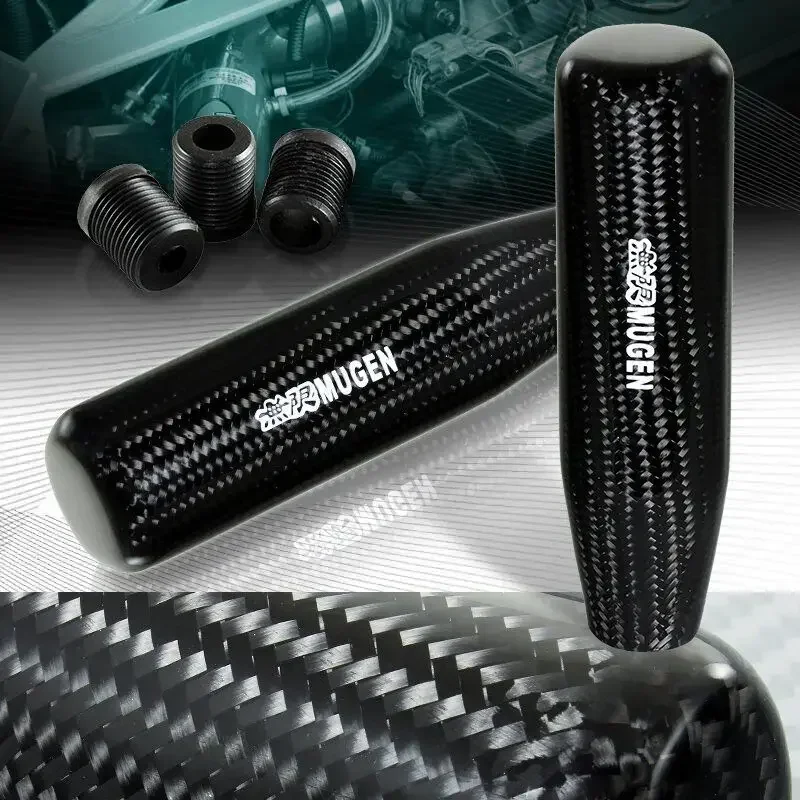 13CM 18CM REAL CARBON FIBER MANUAL MT MUGEN 5/6-SPEED SHIFTER SHIFT KNOB FIT HONDA ACURA