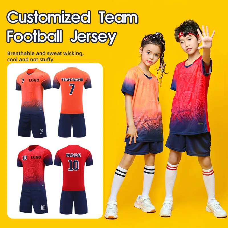 

Adult Kids Football Jersey Men Boy Customize Soccer Uniforms Kit Sports Clothes Women Futsal Sportswear Training Tracksuit Child