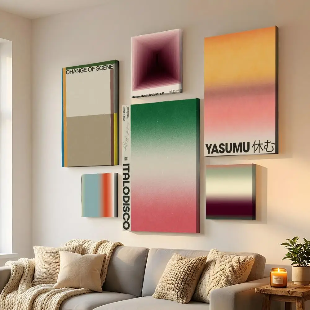 Japandi style Color Framed Wall Painting HD Canvas Wall Art | Optional Framed/Unframed | Modern Entryway Home Decor