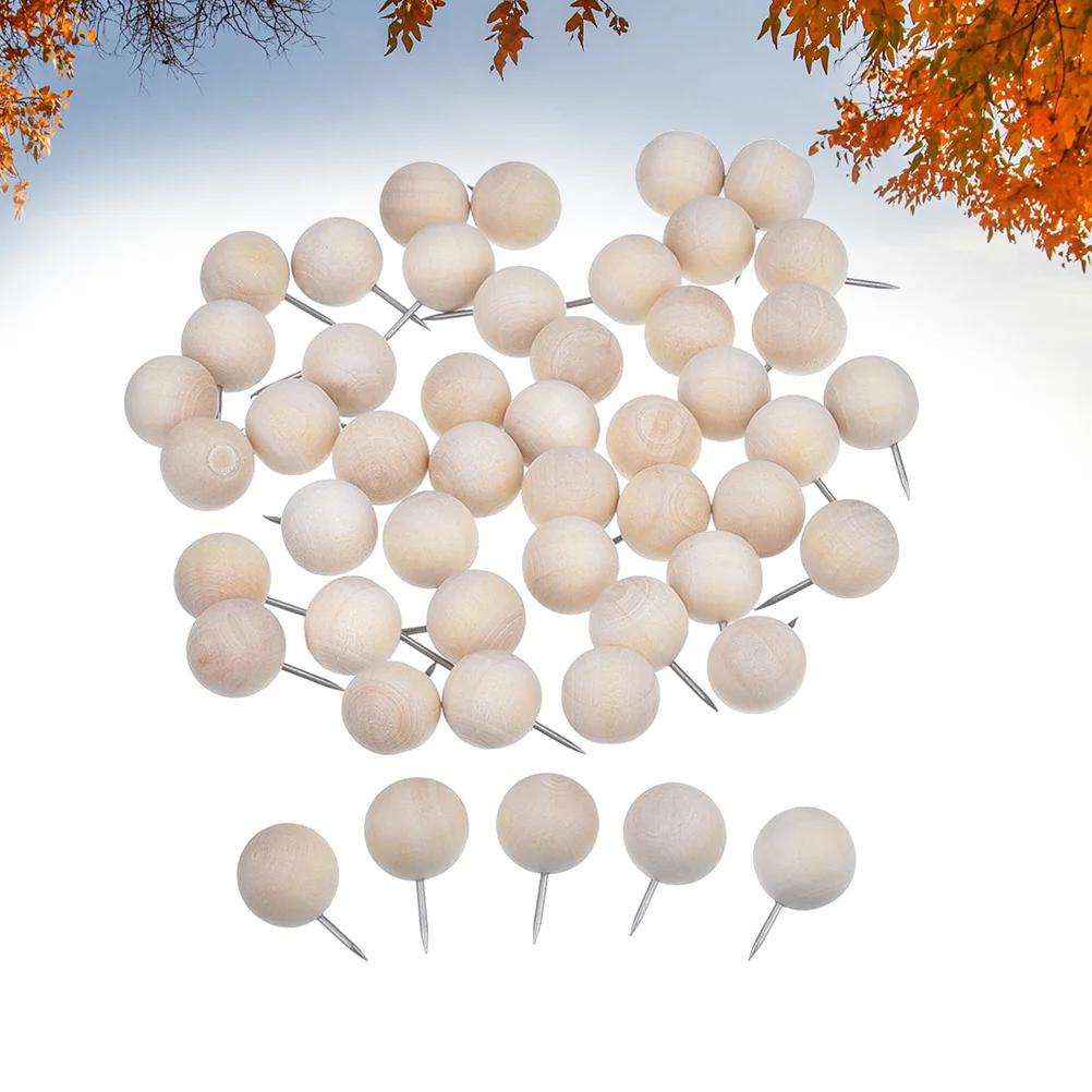 200 قطعة دبابيس ضغط خشبية لخريطة لوحة الفلين عرض الصور مسامير الإبهام الفنية الحرفية الديكور استوديو معرض تصاعد المسامير #1