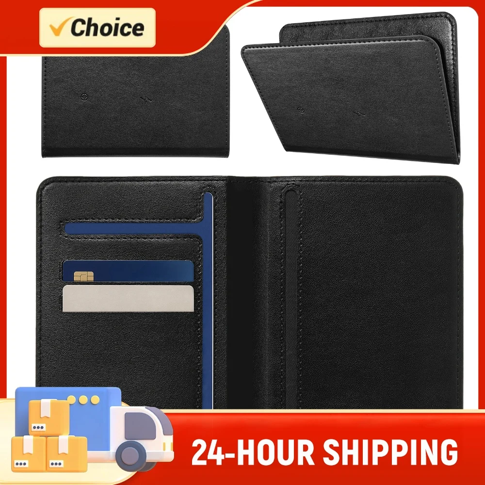 Smart Tracking Passport Holder Anti-Lost Location Compatible PU Leather Multi-Slot Card Wallet Wireless Charging for